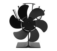 Juqrelith Ventilateur Cheminée Sans Électricité, 6 Lames, Noir, Résistant Haute Température, Économie D'Énergie, Démarrage Automatique - Silencieux, Efficace pour Poêle Bois, Gaz et Granul