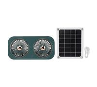 Juqrelith Ventilateur d'Exhaustion Solaire 20W, Double Soufflerie, 5V, Portable, Vert - Circulation d'air Rapide, Énergie Solaire, Idéal pour Niches et Toilettes Extérieures (Verte)