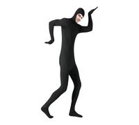 Juquenazi Combinaison intégrale extensible pour homme - Couleur unie - Respirant - Second Skin - Costume de cosplay - Tenue de fête - Écran vert, Noir , XXL