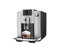 JURA E6 Platin (ECS) Machine à café automatique (OneTouch, Platin, écran couleur TFT, réservoir à grains de 280 g, réservoir d'eau de 1,9 l, contrôle par application)
