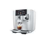 JURA J8 twin Diamond White (EA) Machine à café automatique (OneTouch, broyeur conique, blanc, 2x 180 g réservoir à grains, réservoir d'eau 1,9 l, tuyau à lait, contrôle par app)