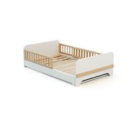 JURABABY - Lit au sol enfant extensible en bois 80x140-165-190 CARROUSEL - Blanc