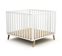 JURABABY - Parc bébé évolutif en bois KASA Blanc 100 x 100 cm
