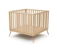 JURABABY - Parc bébé ONLY en bois Hêtre et Terracotta - 100x100