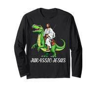 Jurassic Jesus Funny Christian Funny Jesus A Funny T-Rex Manche Longue