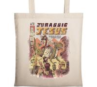 Jurassic Jesus Sac fourre-tout en coton écologique Beige
