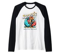Jurassic Joy Baby Dinosaur Big Heart Cute Dino Art Manche Raglan