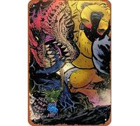 Jurassic League #3 [PRE-COMMANDE 07/12] Plaque de bande dessinée en métal 20,3 x 30,5 cm Décoration murale vintage rétro