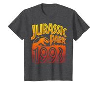 Jurassic Park 1993 Retro Poster T-Shirt, Enfant, Chiné Foncé, 10 Ans