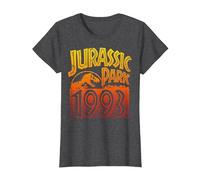 Jurassic Park 1993 Retro Poster T-Shirt, Femme, Chiné Foncé, 3XL