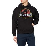 Jurassic Park Chandail à Capuchon Jurassic Park avec Logo Vieilli pour Homme, Noir (Noir Noir), M UK