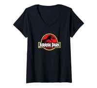 Jurassic Park Classic Logo V2 T-Shirt avec Col en V