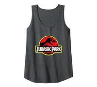 Jurassic Park Classic T-Rex Skeleton Logo Vintage Débardeur, Femme, Chiné Foncé, XL