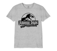 Jurassic Park Cotton Division Officiel Logo imprimé T-Shirt pour garçons - Col Rond Manches Courtes Coton Doux Confortable Mode Active pour Enfants,30th Anniversary_Gris Melange_1,8 Ans