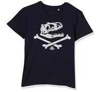 Jurassic Park Cotton Division Officiel Squelette imprimé T-Shirt pour garçons - Col Rond Manches Courtes Coton Doux Confortable Mode Active pour Enfants,Skelton Poster_Navy_1,14 Ans