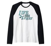 Jurassic Park Life Finds a Way Front & Back Manche Raglan
