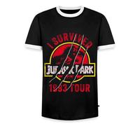 Jurassic Park Logo Èraflé I Survived 1993 Tour T Shirt Homme Contrasté