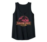 Jurassic Park Logo Gradient Sunset Débardeur, Femme, Noir, S