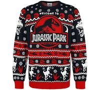 Jurassic Park Logo Homme Pull de Noël Multicolore XL