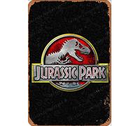 Jurassic Park Logo Panneaux d’étain Vintage Affiche de métal rétro Plaque de Panneau Mur Art décor 8×12 Pouces