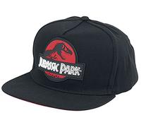 Jurassic Park Logo Rouge Homme Casquette Noir, 100% Coton,
