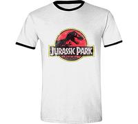 Jurassic Park - Movie Ringer Homme T-Shirt - Blanc - Taille XX-Large