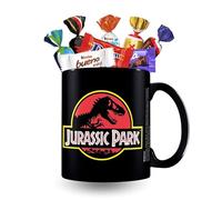 JURASSIC PARK | Mug garni d'un assortiment de 15 chocolats CELEBRATIONS, MILKA, DAIM, KINDER | LICENCE OFFICIELLE | COFFRET CADEAU ORIGINAL pour une Fête ou un Anniversaire