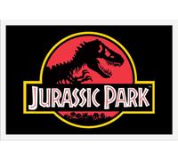 Jurassic Park - Poster - Classic Logo + cadre amovible, Shinsuke® Maxi MDF blanc, vitre acrylique