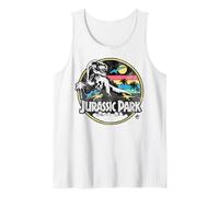 Jurassic Park Retro Color Pop Circle And Stripes Scene Débardeur