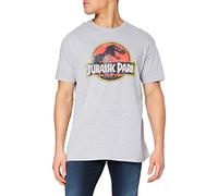 Jurassic Park Logo Vieilli T-Chemise, Gris chiné, XL Homme
