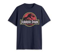 Jurassic Park T-Shirt Classique avec Logo du Film pour Homme, Bleu Marine, L