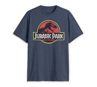 Jurassic Park T-Shirt Classique avec Logo du Film pour Homme, Navy Heather, Taille M