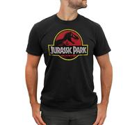 Jurassic Park T-Shirt Classique avec Logo du Film pour Homme, Noir, 3XL