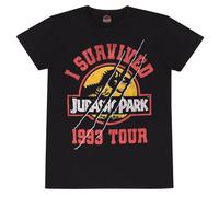 Jurassic Park - T-Shirt Survived Tour - Adulte (XL) (Noir)