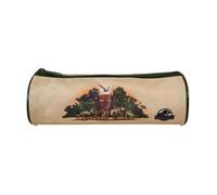 Bagtrotter Jurassic Park - Trousse Scolaire Ronde - Beige - Garçon - 1 Compartiment zippé