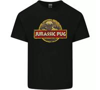 Jurassic Pug Funny Dog Movie Parody Mens Cotton T-Shirt Tee Top