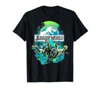 Jurassic World Blue Green Jungle Velociraptor Attack T-Shirt