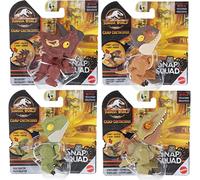 Jurassic World Camp Cretaceous Snap Squad Lot de 4 Dinosaures à Clipser, (HBX43)
