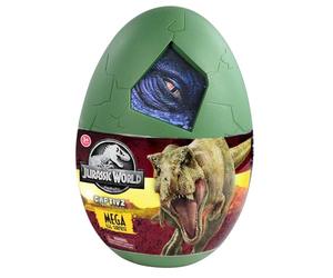 JURASSIC WORLD Clash Edition Mega Oeuf 28 cm, 3 Dinosaures à Assembler, 20 Surprises à Découvrir, Jouet pour Enfant, Dès 3 ans, Vert, Méga Œuf
