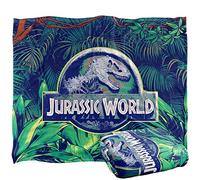 Jurassic World - Couverture Ultra Douce Silky Touch avec Logo Jungle sous Licence Officielle, 152 x 127 cm, 50 Pouces x 60 Pouces