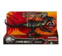 Jurassic world - dino indoraptor ultimate damage - avec lumiere et son - figurine articulee 40cm - set dinosaure et carte