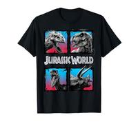 Jurassic World Dino Pink Blue Gradient Boxes T-Shirt