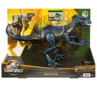 Jurassic World - Dino Trackers Indoraptor, Attaque Extreme - Avec Lumiere Et Son - Figurine Articulee - Set Dinosaure Et Carte