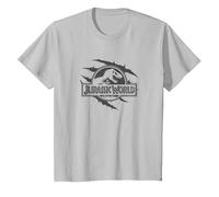 Jurassic World Dinosaur Slash Under Logo T-Shirt, Enfant, Argent, 8 Ans