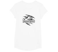 Jurassic World Dinosaur Slash Under Logo T-Shirt, Fille, Blanc, L