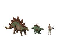 Jurassic World Dominion Collection Classique, Dr Sarah Harding, Grand et Petit stégosaure, articulé de façon réaliste, sur Une échelle de 9,5 cm, à partir de 4 Ans