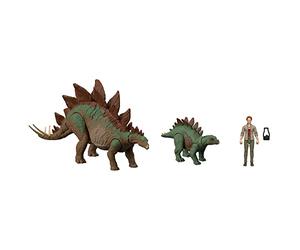 Jurassic World Dominion Collection Classique, Dr Sarah Harding, Grand et Petit stégosaure, articulé de façon réaliste, sur Une échelle de 9,5 cm, à partir de 4 Ans