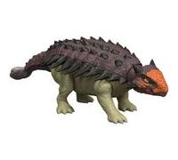 Mattel Jurassic World : Renaissance, Ankylosaurus Rugissement féroce, dinosaure avec coup de tête activé en bougeant la queue, attaque multidirectionnelle et son, jeu virtuel, JGB90