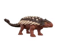 Jurassic World Figurine articulée et sonore d’Ankylosaurus Attaque Rugissante (33 cm) avec code ADN caché et scannable, à Collectionner, Jouet Enfant, Dès 4 ans, HDX36