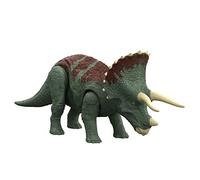 Jurassic World Figurine articulée et sonore de Tricératops Attaque Rugissante (33 cm) avec code ADN caché et scannable, à Collectionner, Jouet Enfant, Dès 4 ans, HDX34